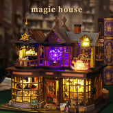 Magic House DIY Wooden Puzzle Miniature Castle Diorama Halloween Magic Journey for Craft Enthusiasts/Gift
